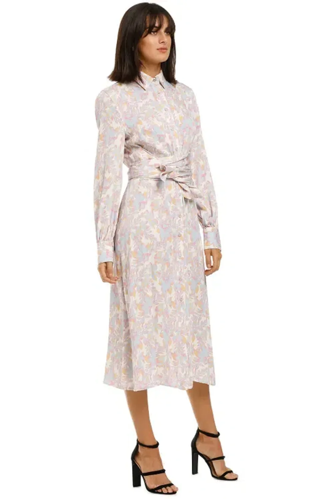 Rebecca Vallance Fleur Midi Shirt Dress in Floral Print Size 10 for rent on The Volte - main image
