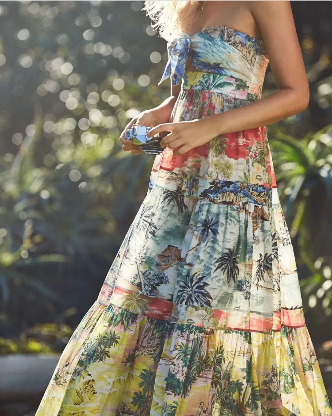 Zimmermann Juliette Tie Front Dress in Spliced Size 0/Au 8  for rent on The Volte - main image