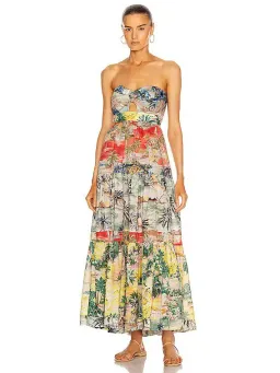 Zimmermann Juliette Tie Front Dress in Spliced Size 0/Au 8  for rent on The Volte - image 3