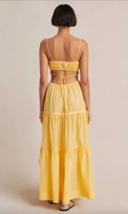 Bec & Bridge Alexandra Tie Maxi Dress Yellow Size 8  for rent on The Volte - image 2