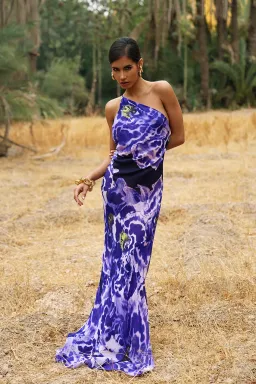 Rat & Boa Simonetta Maxi Dress Purple Orchid Print Size S/Au 8 for rent on The Volte - image 1