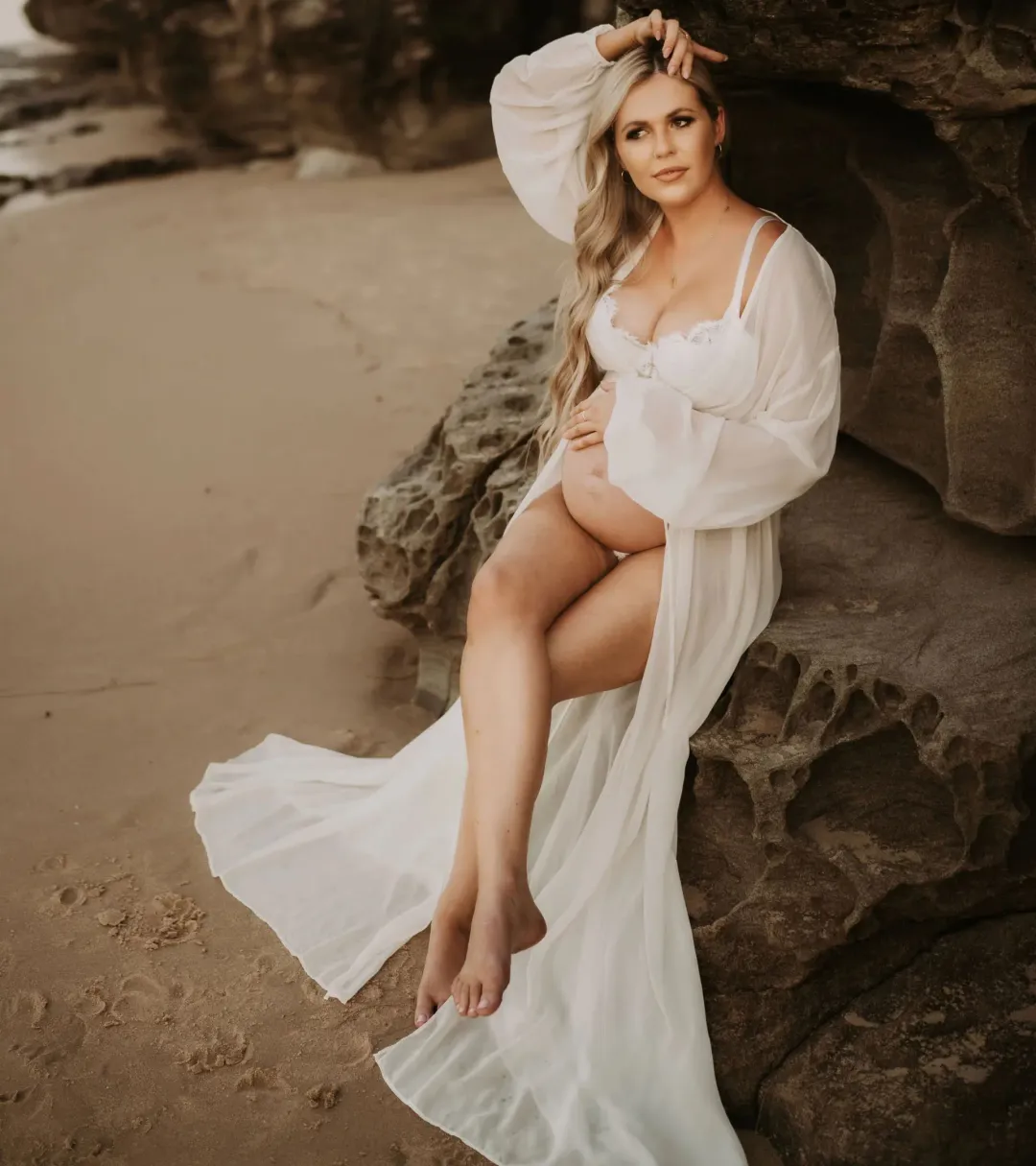 Robed.Co Sheer White Robe One Size for rent on The Volte - main image