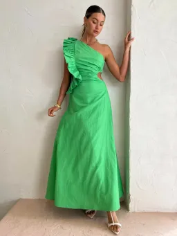 By Nicola Adrift Midi Dress in Parakeet Green Size 8 for rent on The Volte - image 1