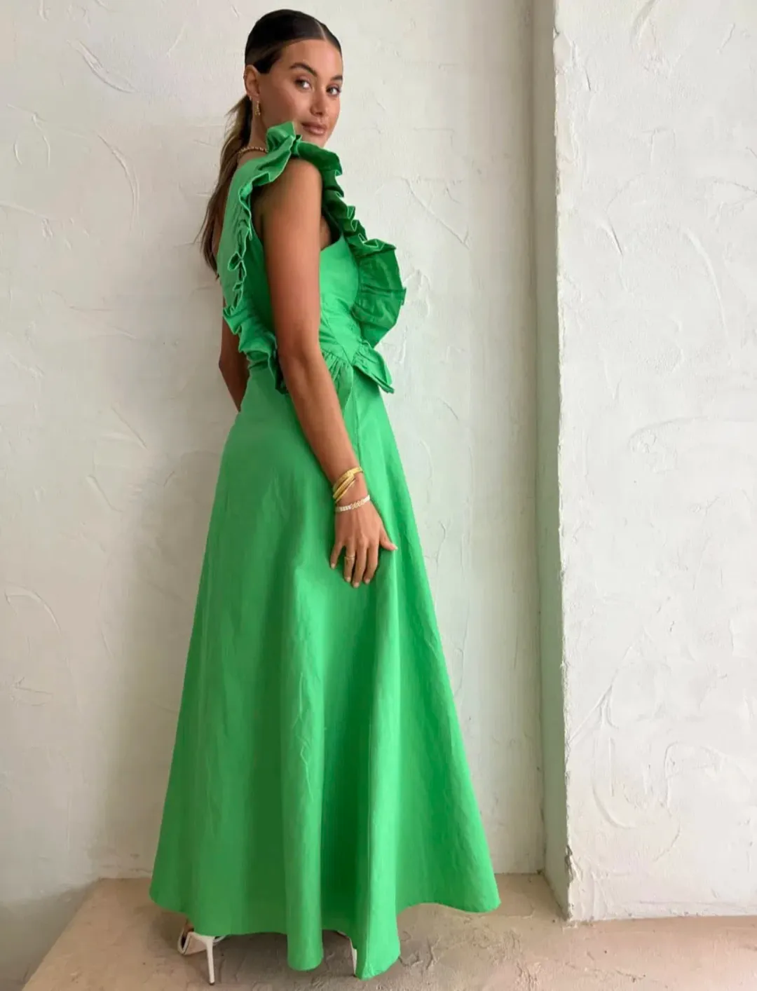 By Nicola Adrift Midi Dress in Parakeet Green Size 8 for rent on The Volte - main image