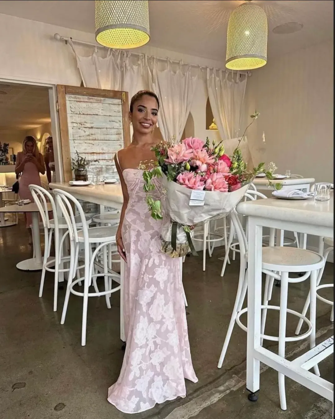 House Of CB Seren Corset Lace Dress Pink Size S / AU 8  for rent on The Volte - main image