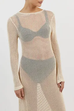 DISSH Ophelia Long Sleeve Crochet Maxi Dress Natural Size 10 / M for rent on The Volte - image 6