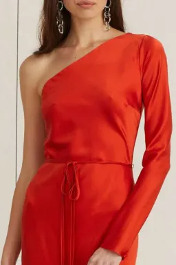 Bec & Bridge One Shoulder Midi Dress in Fire Orange Size 8 for rent on The Volte - image 2