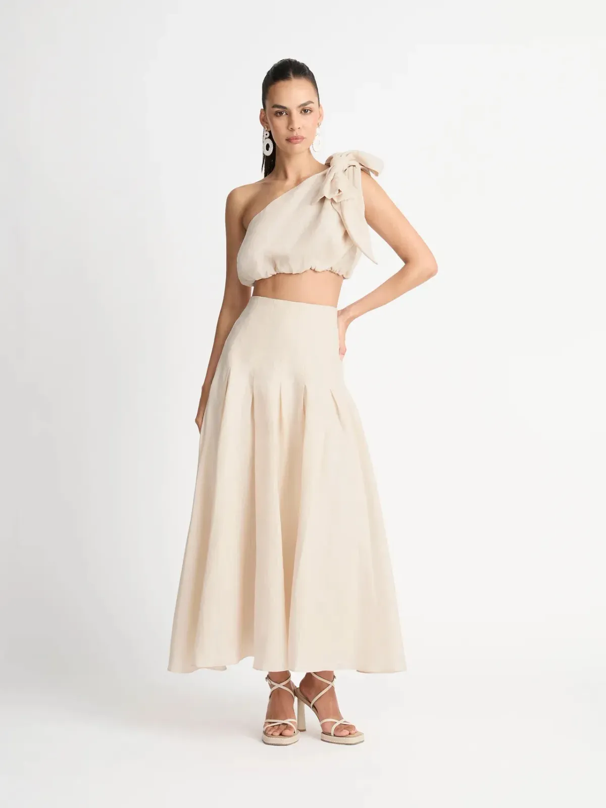Sheike Abigail Bow Top & Skirt Set Neutral Size 12 / L for rent on The Volte - main image