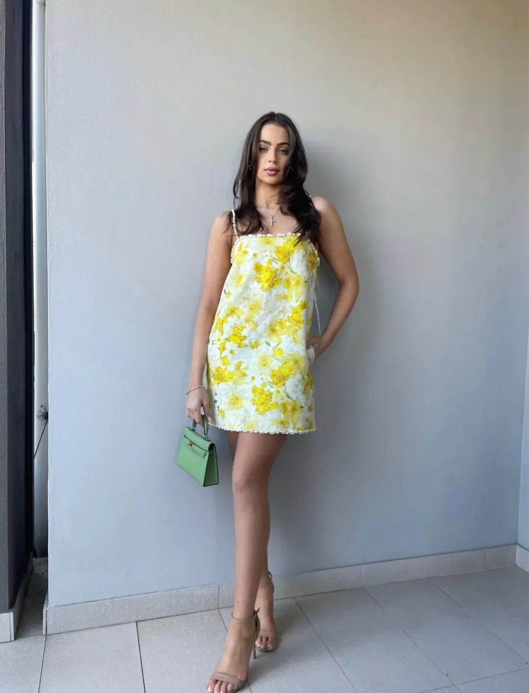 Zimmermann The Wonderland Shell Shift Mini Dress in Daffodil Print Size 1 / AU 10 for rent on The Volte - main image