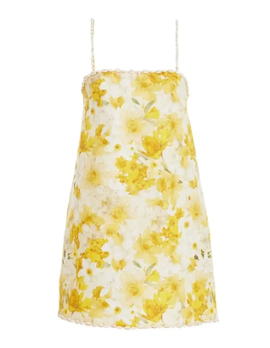Zimmermann The Wonderland Shell Shift Mini Dress in Daffodil Print Size 1 / AU 10 for rent on The Volte - main image