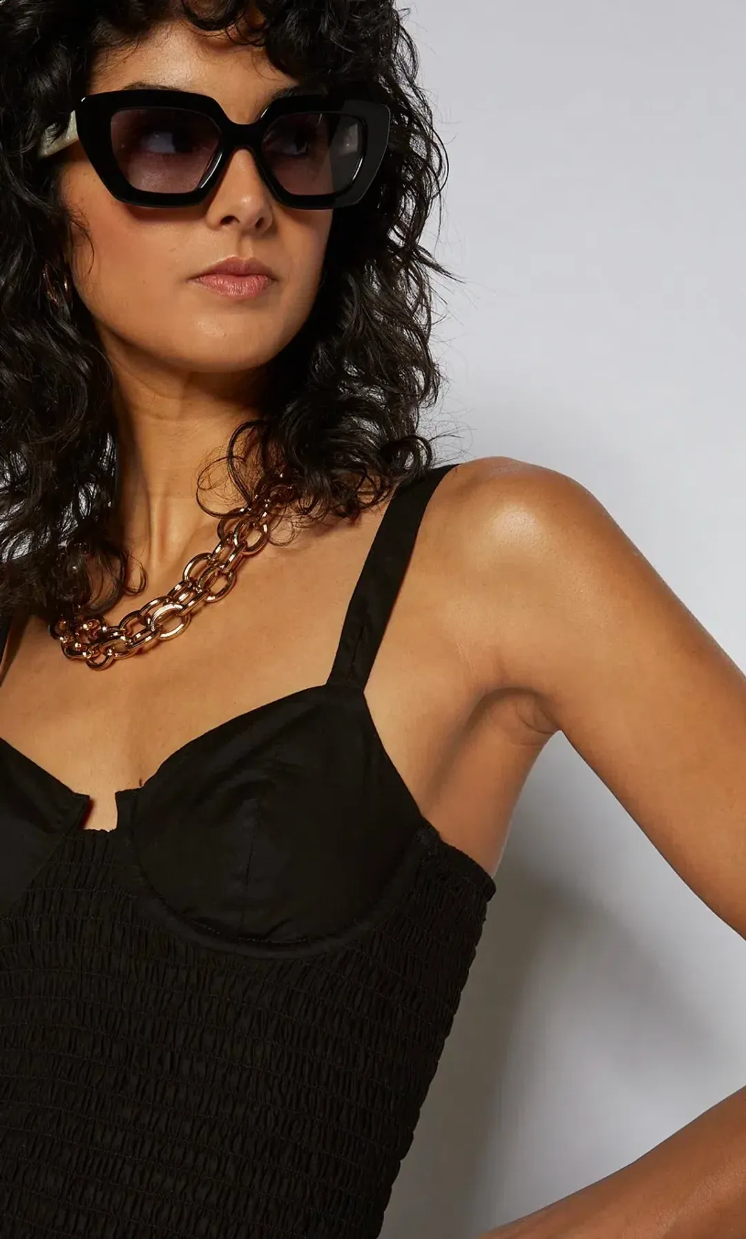 Scanlan Theodore Cotton Bralette Midi Dress Black Size 8 / S for rent on The Volte - main image