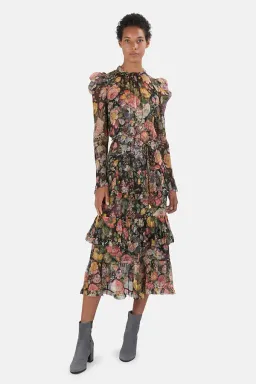 Zimmermann Lady Beetle Midnight Floral Dress Size- 6-8 for rent on The Volte - image 1