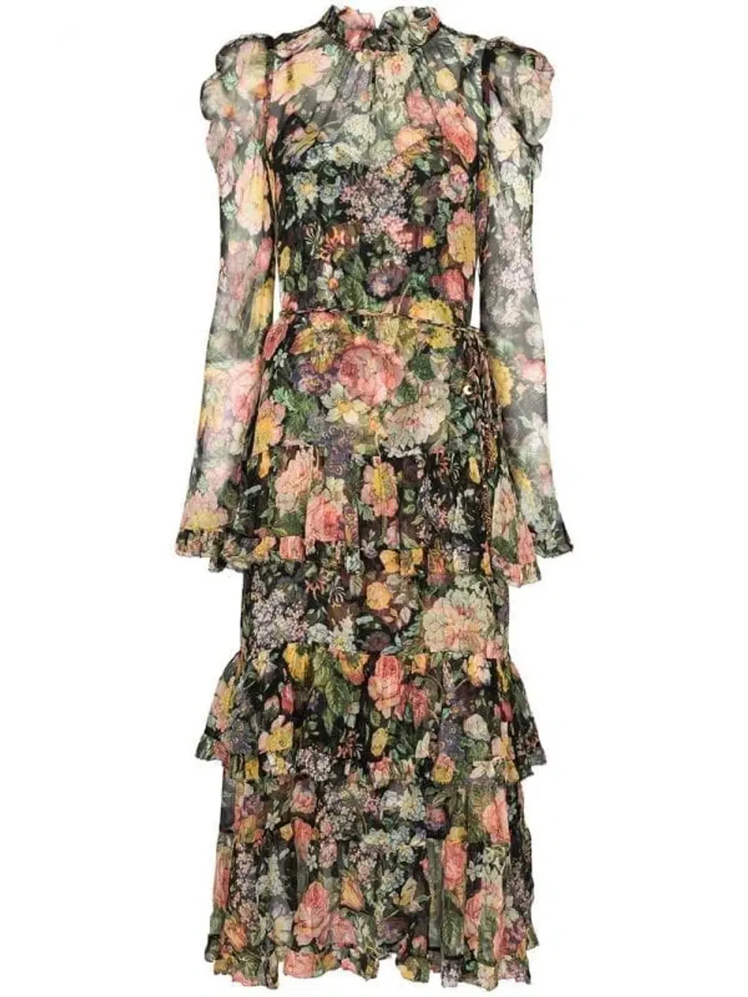 Zimmermann Lady Beetle Midnight Floral Dress Size- 6-8 for rent on The Volte - main image