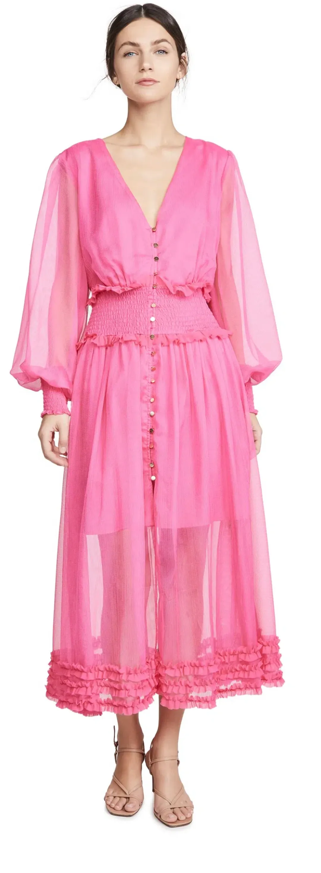 Keepsake Moonlight Midi Dress in Pink in Size 8 for rent on The Volte - main image