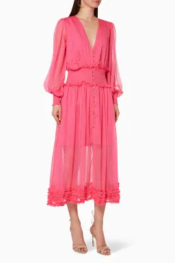 Keepsake Moonlight Midi Dress in Pink in Size 8 for rent on The Volte - image 1