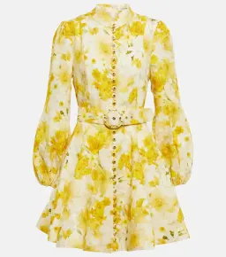 Zimmermann Wonderland Belted Mini Dress Daffodil Floral Print Size 1 / Au 10 for rent on The Volte - image 2