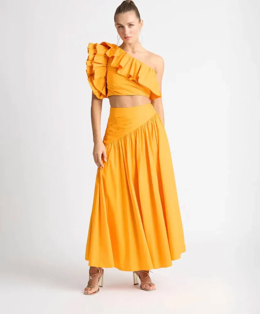 Sheike Allegra Frill Top and Maxi Skirt Set Yellow Size 16/14 for rent on The Volte - main image