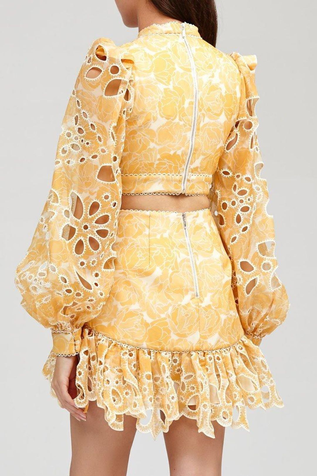 Acler Meredith Top & Skirt Set Lemon Size 8 for rent on The Volte - main image