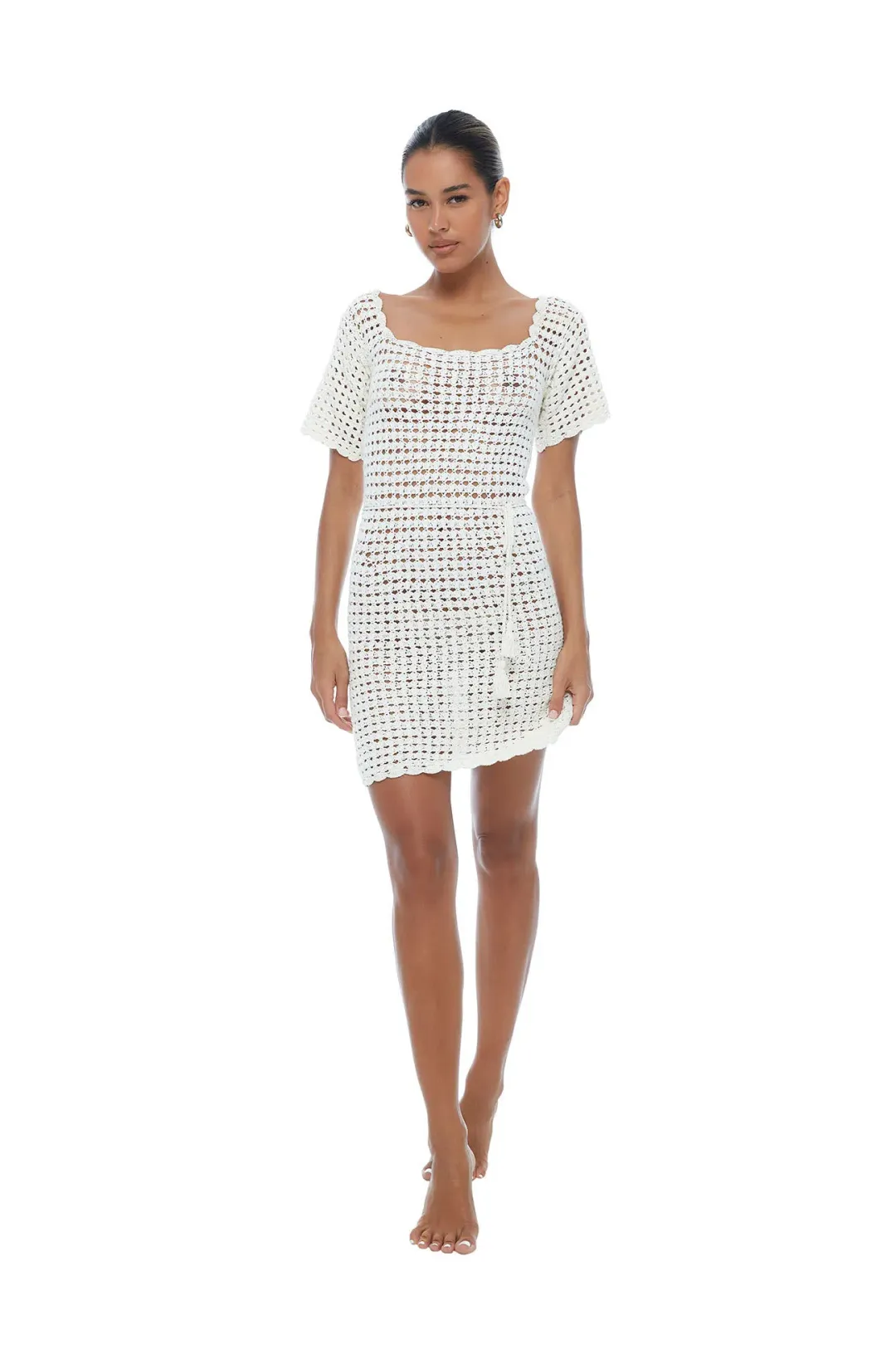 Isabelle Quinn Sofia Mini Dress Ivory White Size AU 4 for rent on The Volte - main image