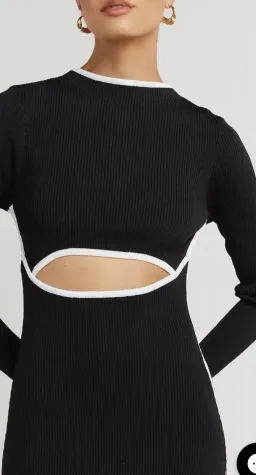 Dissh Binding Sleeved Knit Dress Black Size AU 10 for rent on The Volte - image 3