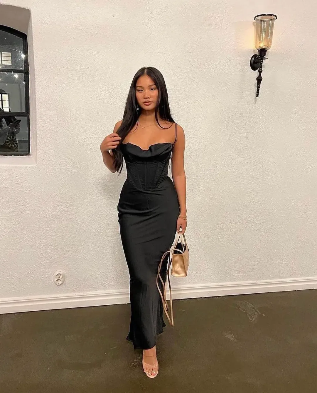 House Of CB Charmaine Corset Maxi Dress Black Size M / AU 10 for rent on The Volte - main image