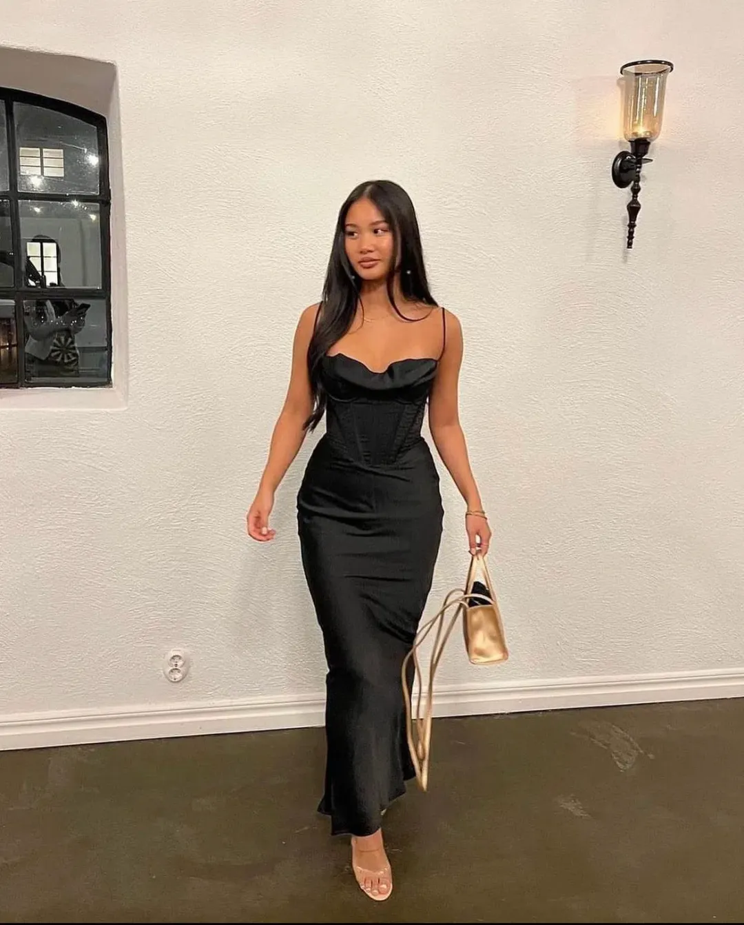 House Of CB Charmaine Corset Maxi Dress Black Size M / AU 10 for rent on The Volte - main image