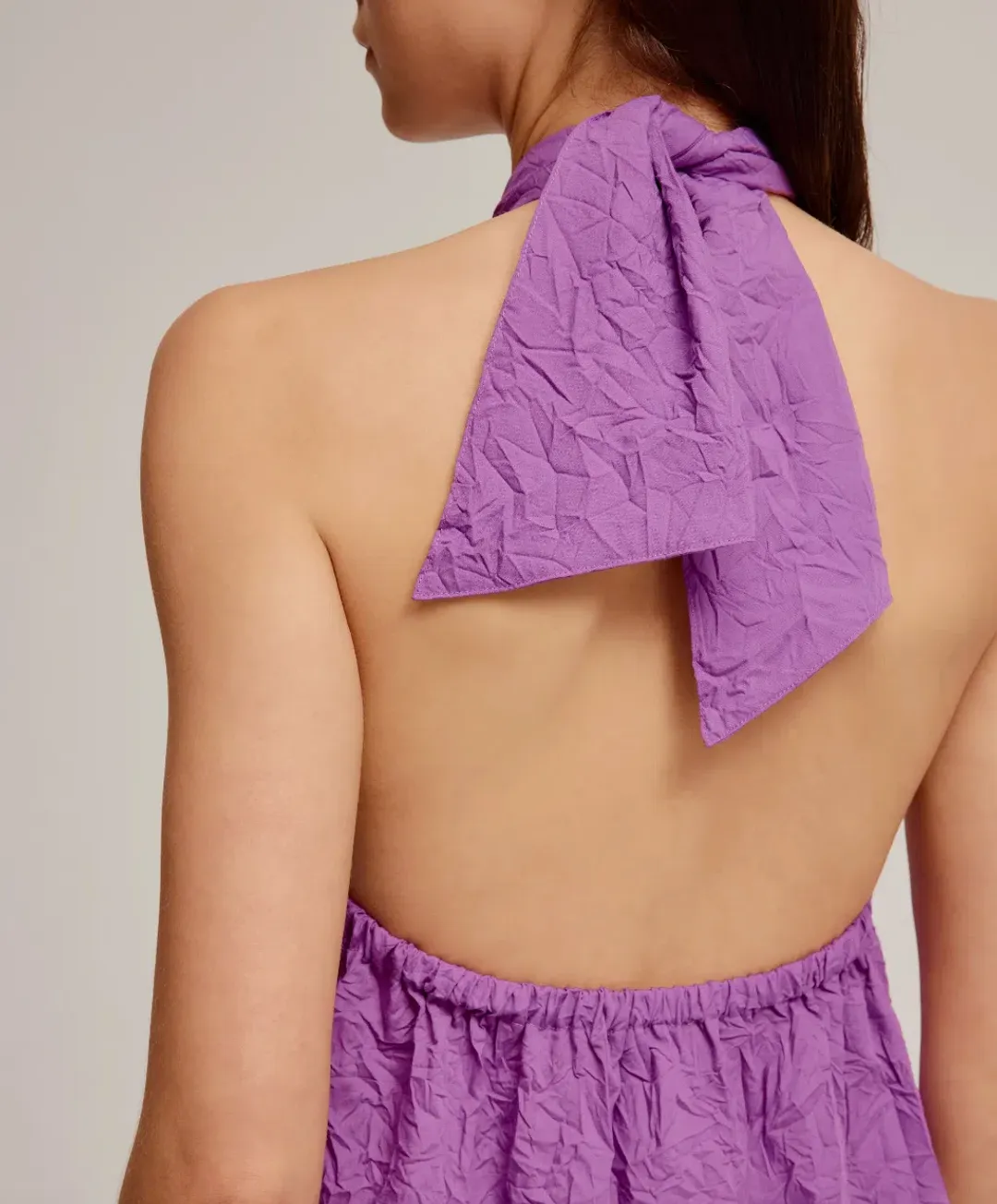 Venroy Crushed Halter Dress Purple Size AU 10 for rent on The Volte - main image