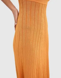 By Johnny Adelita Knit Midi Dress Orange Size 8 for rent on The Volte - image 3