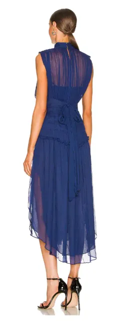 Shona Joy Safira Blue Pleated Chiffon Dress Blue Size 12 for rent on The Volte - image 3