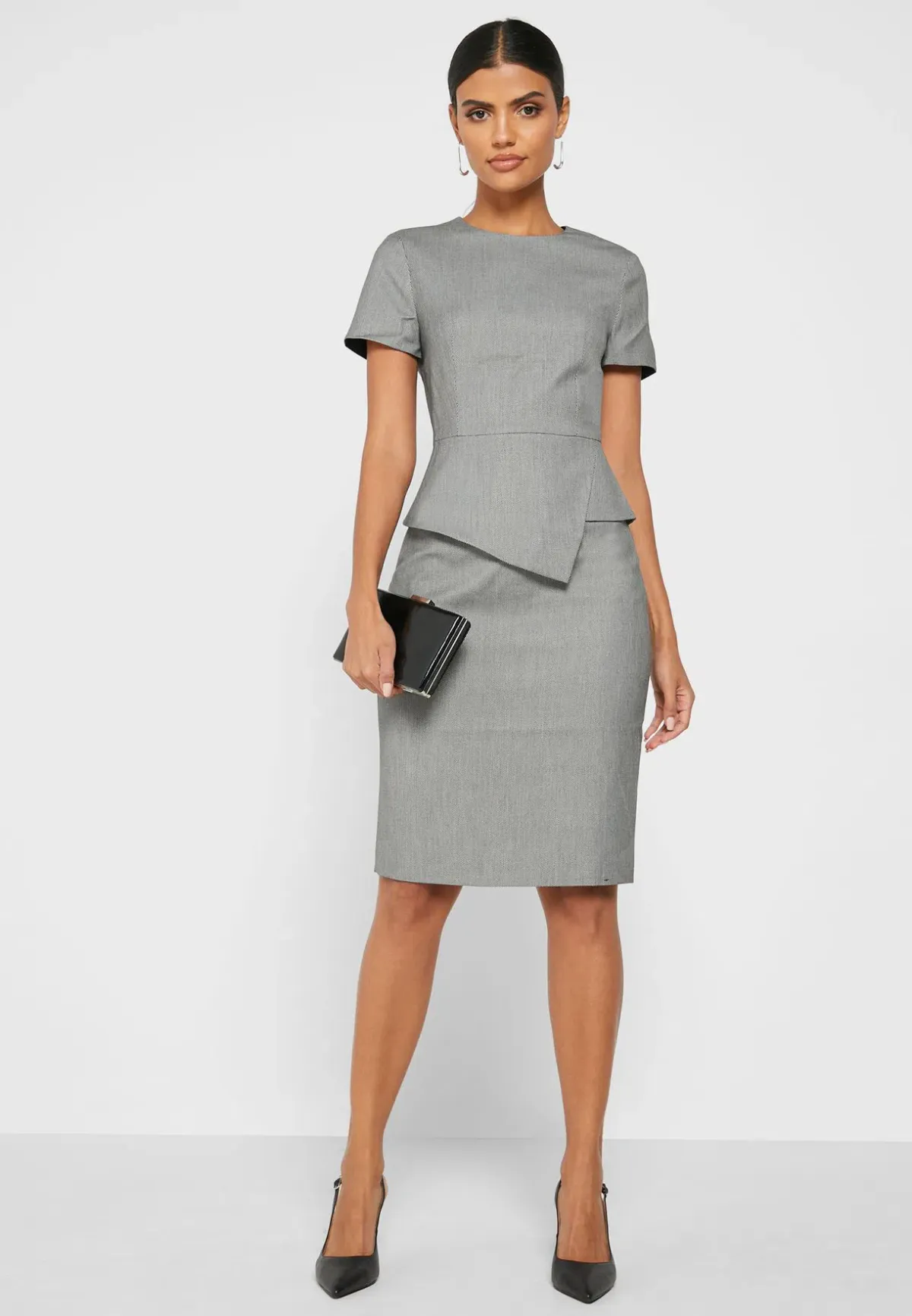Ted Baker Janza Dress in Viscose Blend in Grey Size 2/AU 10 for rent on The Volte - main image