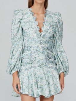 Acler Dixon Mini Dress Blue Floral Size AU 12 for rent on The Volte - image 2