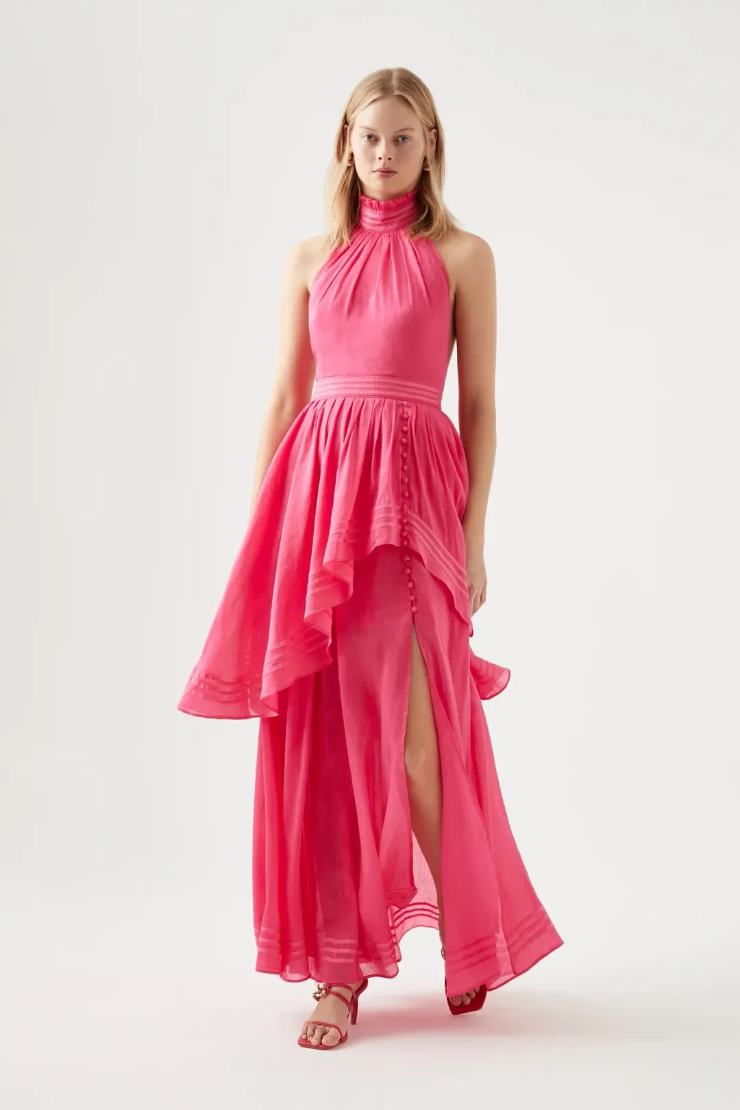 Aje Sienna Dress Fuchsia Pink Size 6 for rent on The Volte - main image