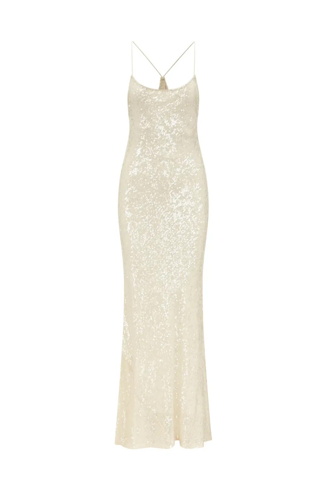 Rat & Boa Olympia Sequin Dress Cream Sequin Size XXS for rent on The Volte - main image