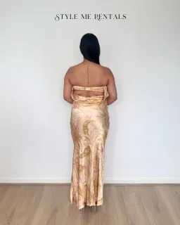 Bec and Bridge Dust Palms Strapless Maxi Dress Dust Palms Print Size 10 for rent on The Volte - image 4