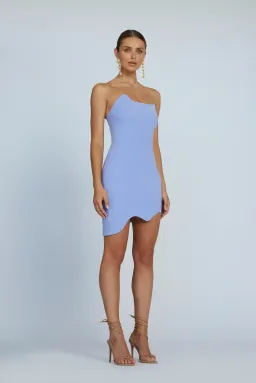 By Johnny Strapless Wave Mini Dress Lilac Size 12 for rent on The Volte - image 1