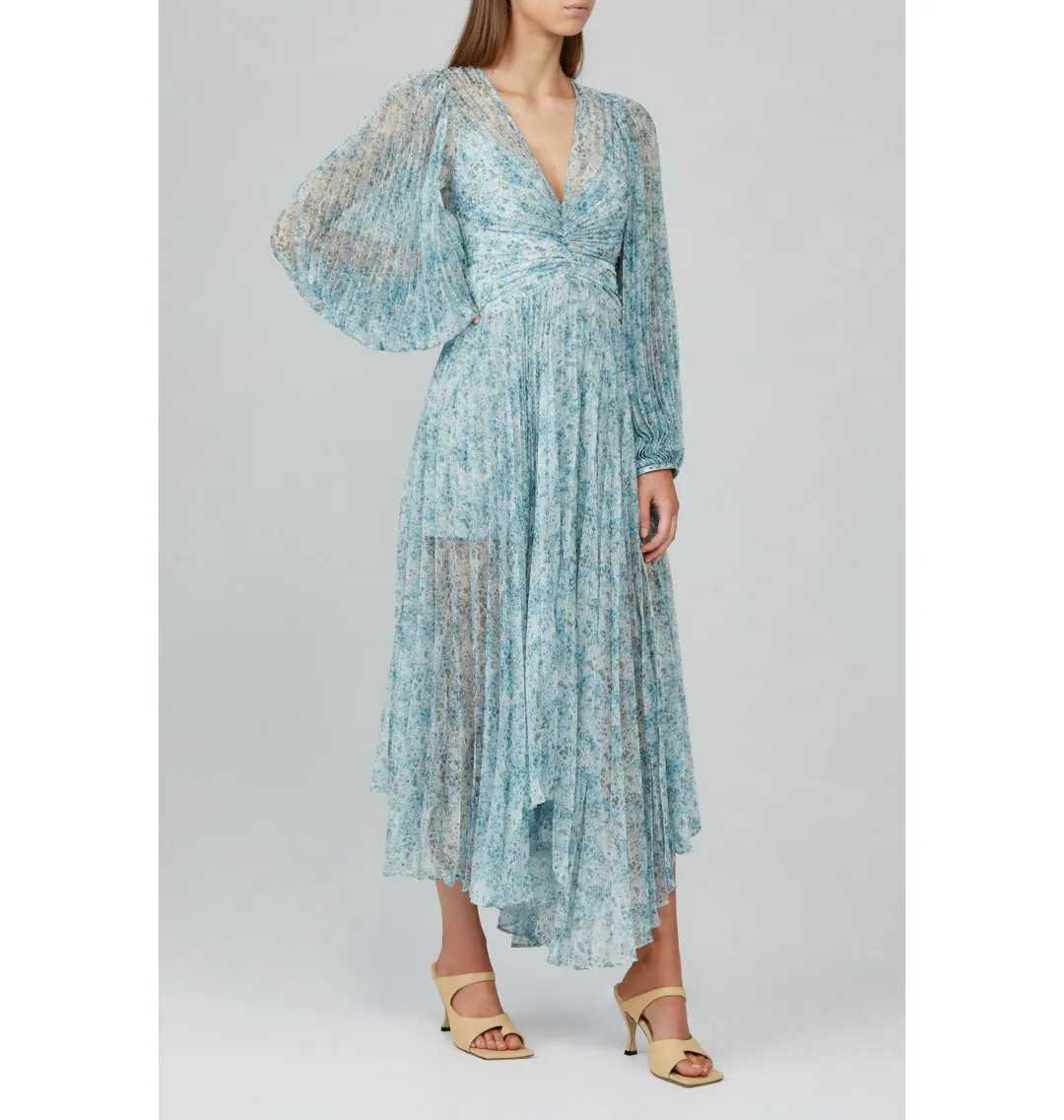 Acler Astone Midi Dress Blue Size AU 10 for rent on The Volte - main image