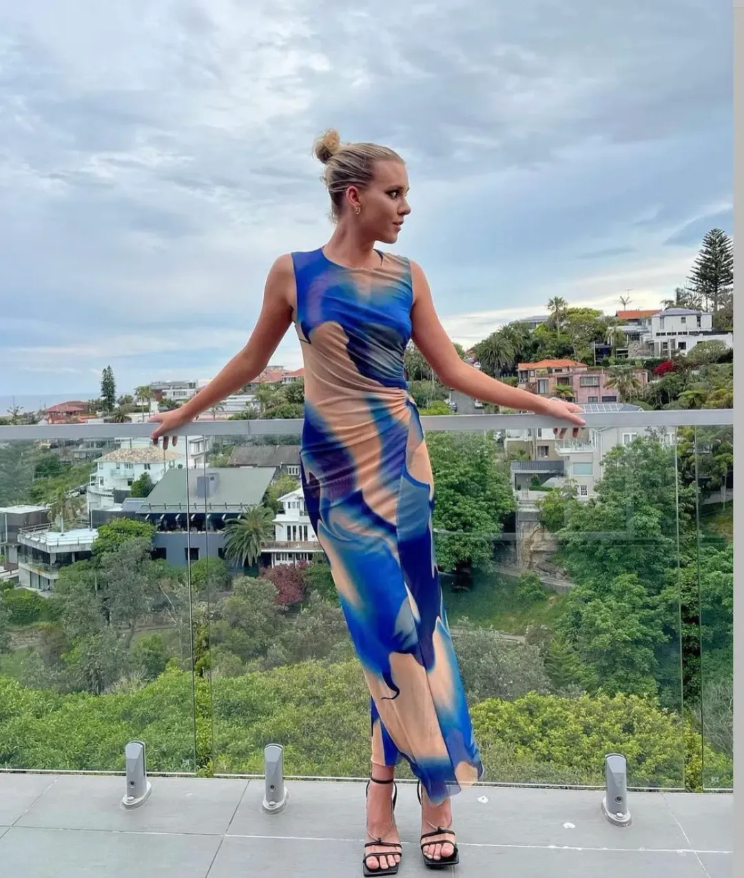 Scanlan Theodore Italian Watercolour Print Dress Blue Size 10 / M for rent on The Volte - main image