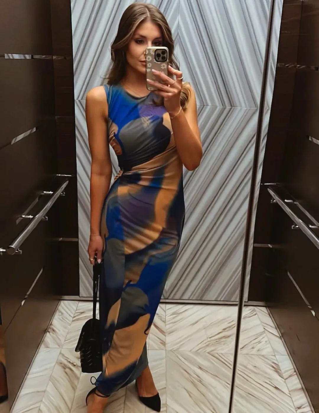 Scanlan Theodore Italian Watercolour Print Dress Blue Size 10 / M for rent on The Volte - main image