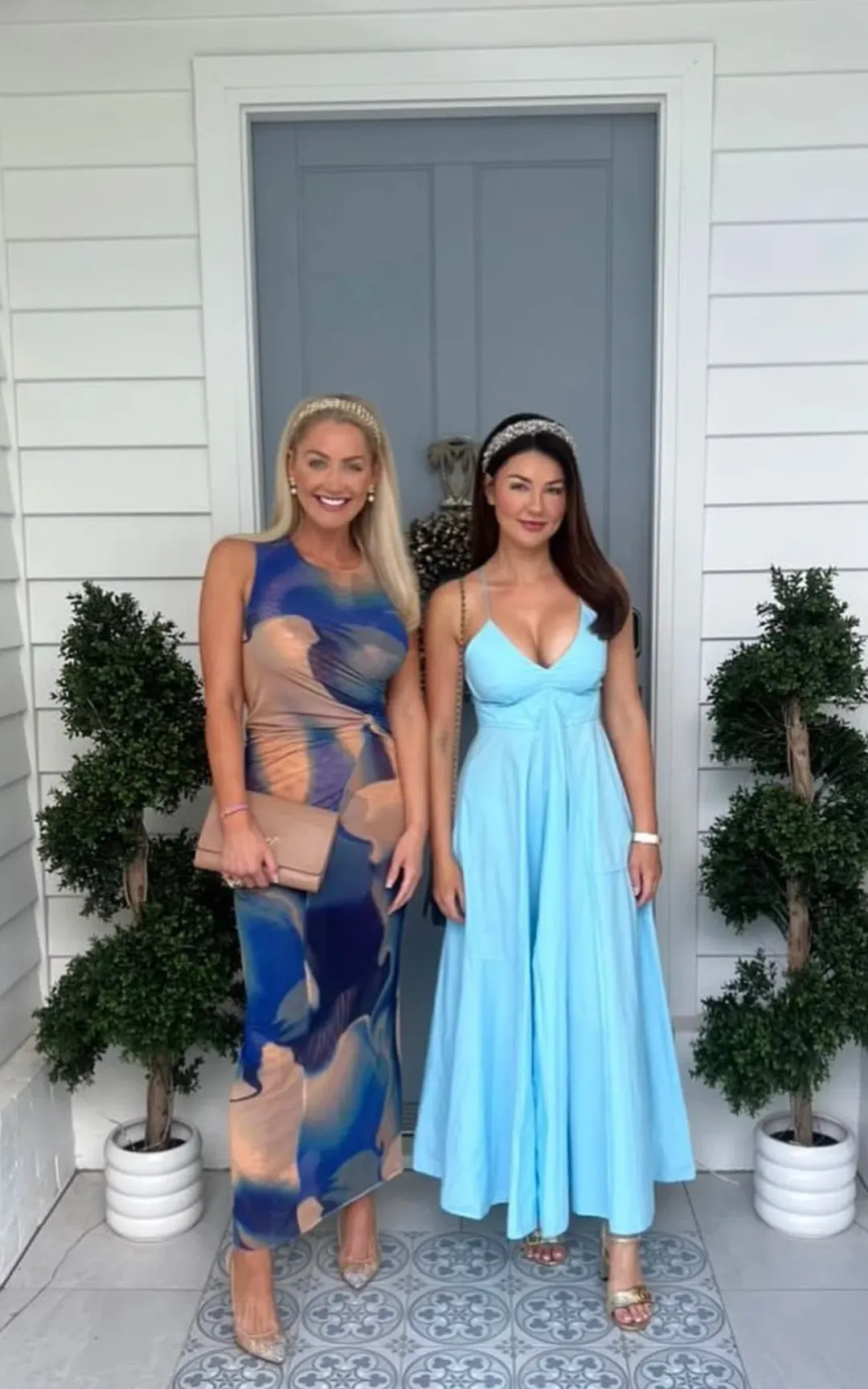 Scanlan Theodore Italian Watercolour Print Dress Blue Size 10 / M for rent on The Volte - main image