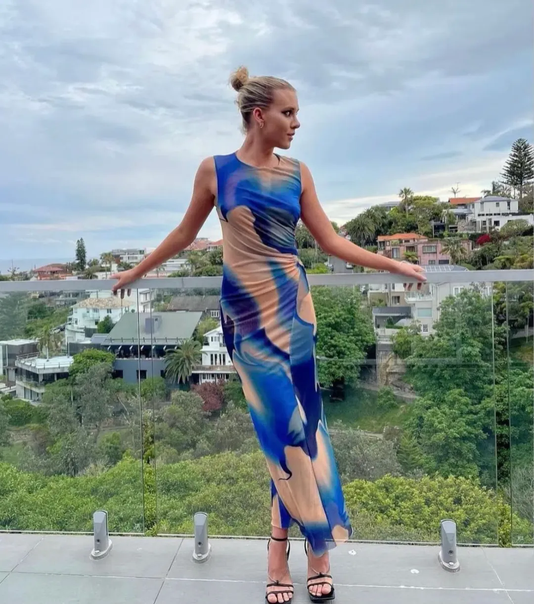 Scanlan Theodore Italian Watercolour Print Dress Blue Size 10 / M for rent on The Volte - main image