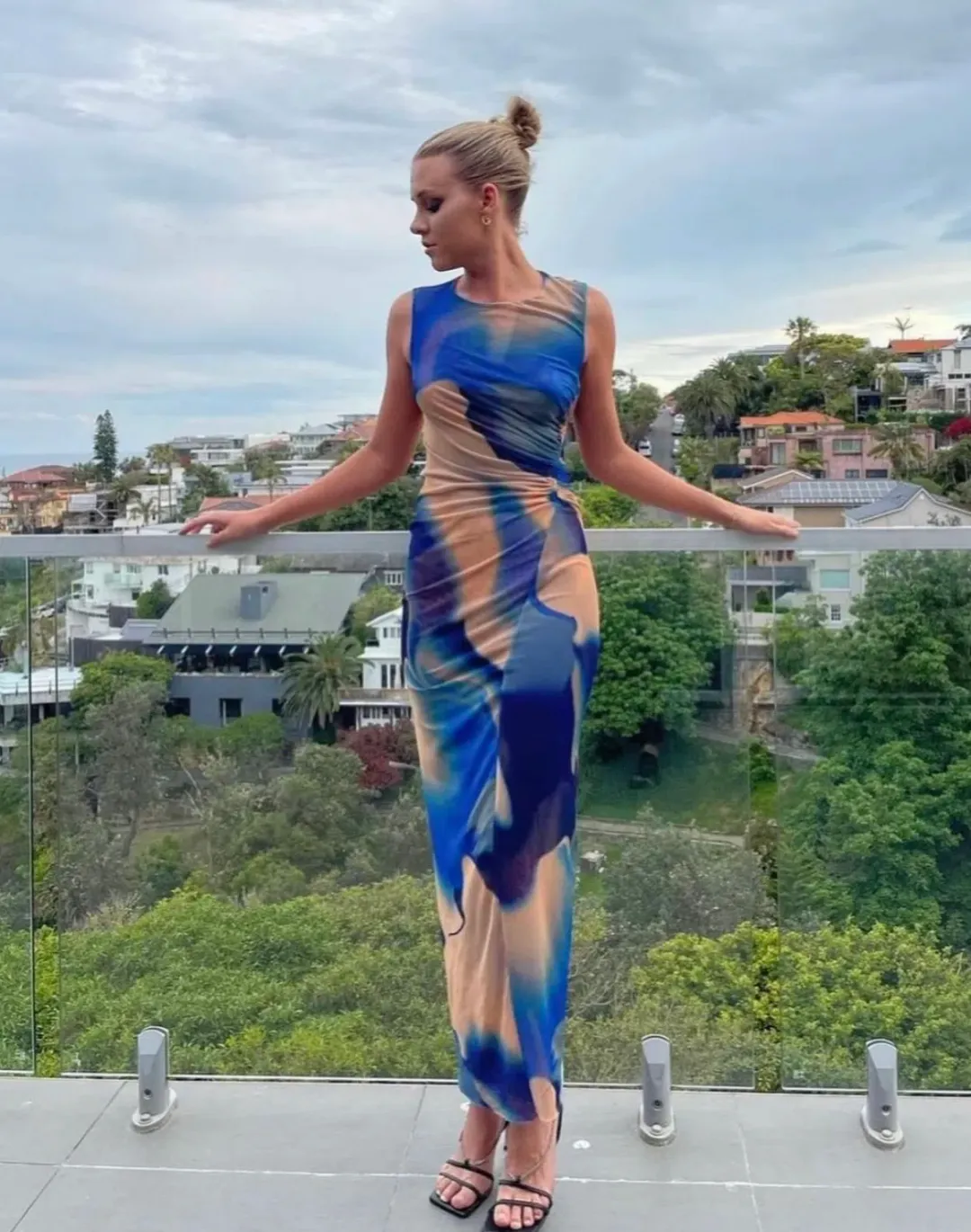 Scanlan Theodore Italian Watercolour Print Dress Blue Size 10 / M for rent on The Volte - main image