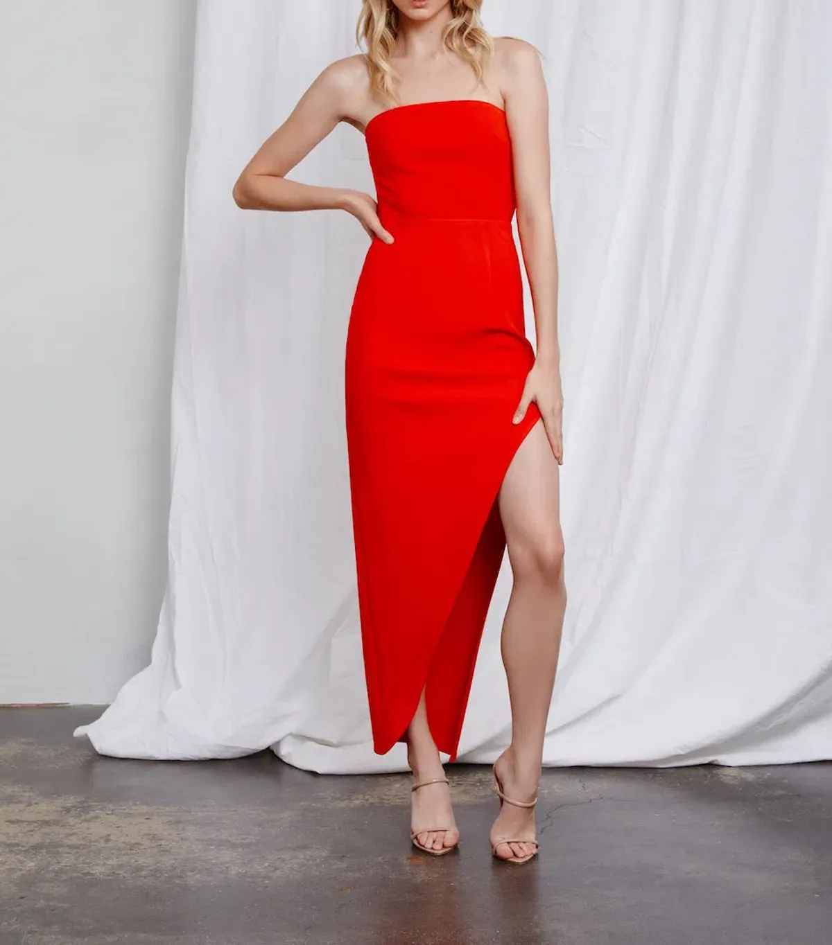 Lexi Deka Dress in Tangerine Size 8 for rent on The Volte - main image