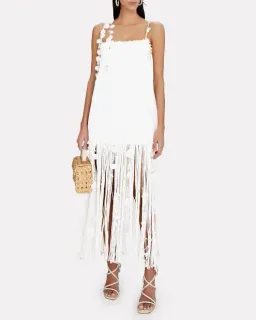 Zimmermann Postcard Fringed Embellished Linen Maxi Dress Ivory Size 0P / Au 6P for rent on The Volte - image 6