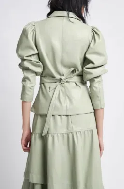 Aje Idyllic Wrap Top and Skirt Set Dusty Sage Green Size 6 for rent on The Volte - image 3