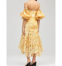 Acler Holland Midi Dress Lemon Size AU 10 for rent on The Volte - image 4