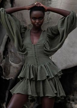 Shona Joy Charlotte draped mini green size 10 for rent on The Volte - image 1