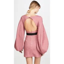 Rebecca Vallance Greta Long Sleeve Mini Dress Pink Size AU 12 for rent on The Volte - image 3