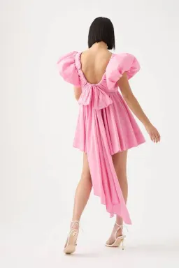 Aje Gretta Bow Back Mini Dress Ballet Pink Size AU 8 for rent on The Volte - image 3