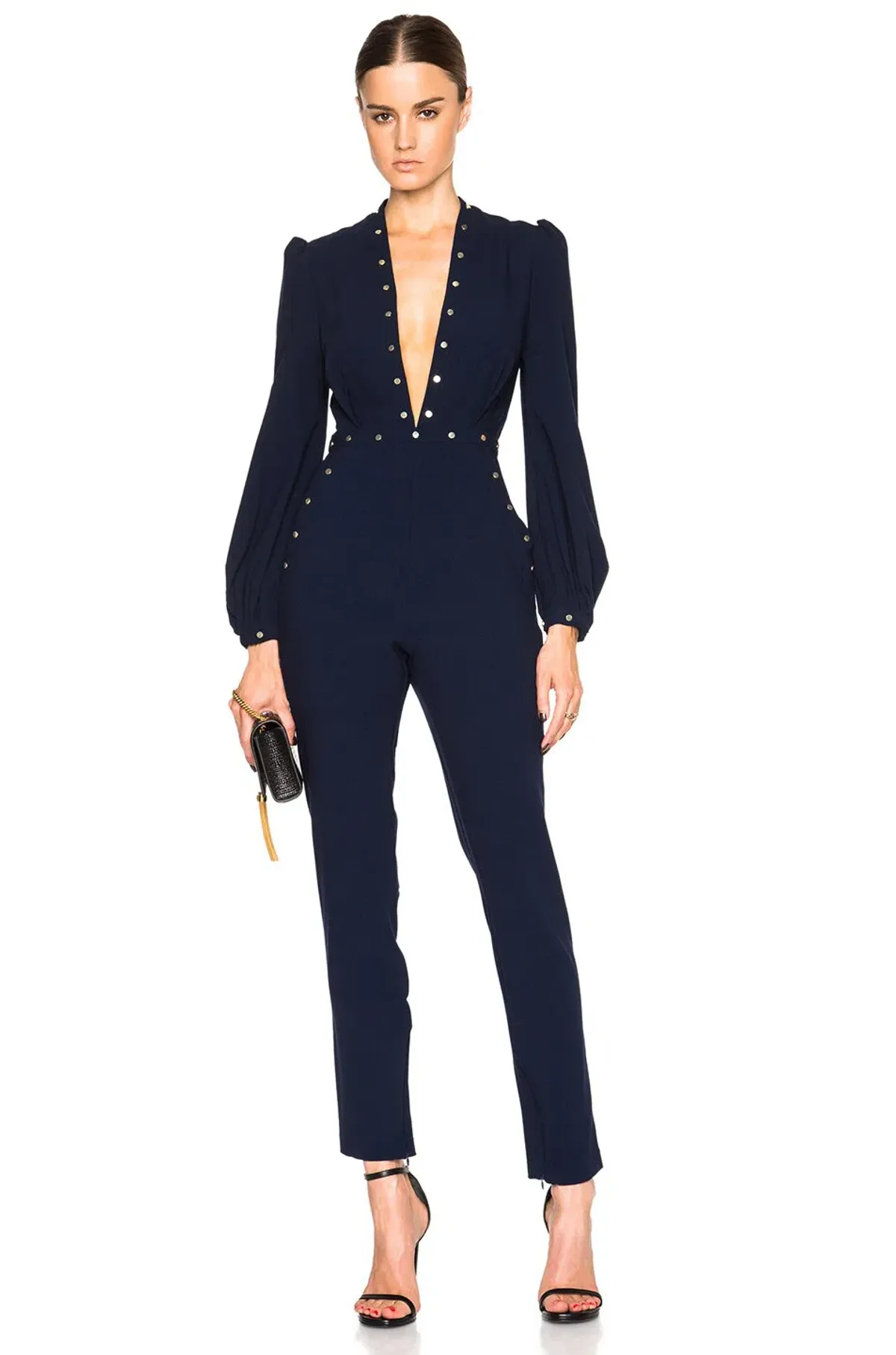 Zimmermann Esplanade Rivet Jumpsuit Navy Size 1/Au 10 for rent on The Volte - main image