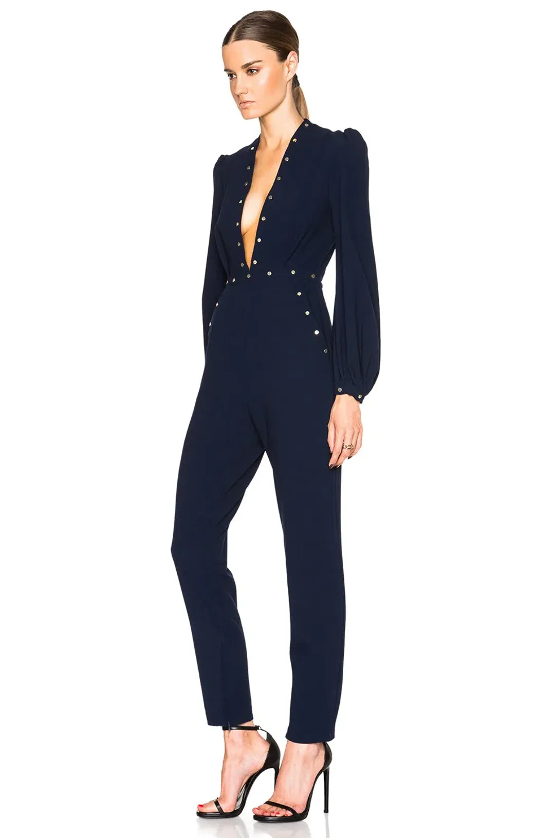 Zimmermann Esplanade Rivet Jumpsuit Navy Size 1/Au 10 for rent on The Volte - main image